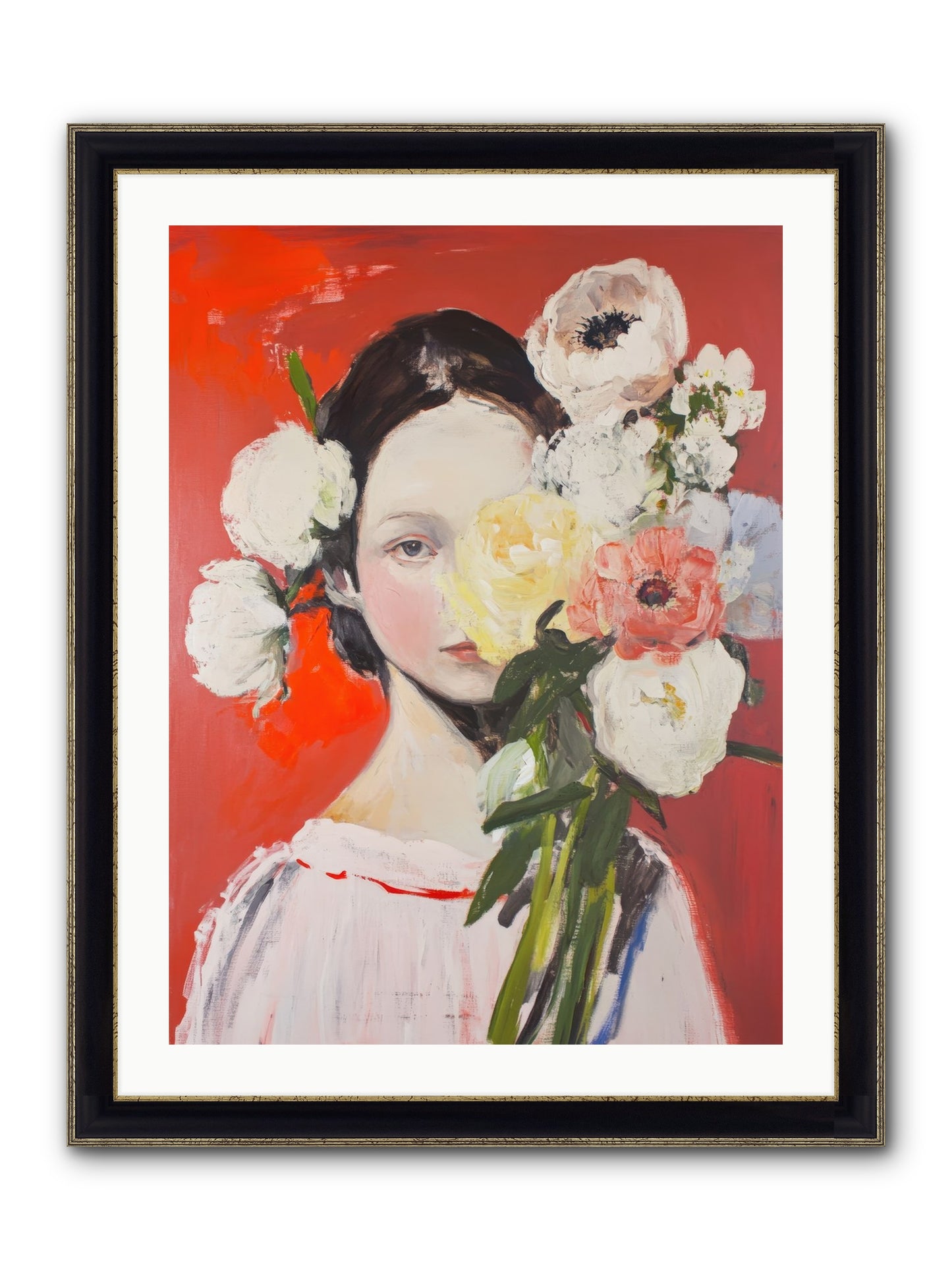 Amaryllis Phoenix Framed Print - Black & Gold 24x32