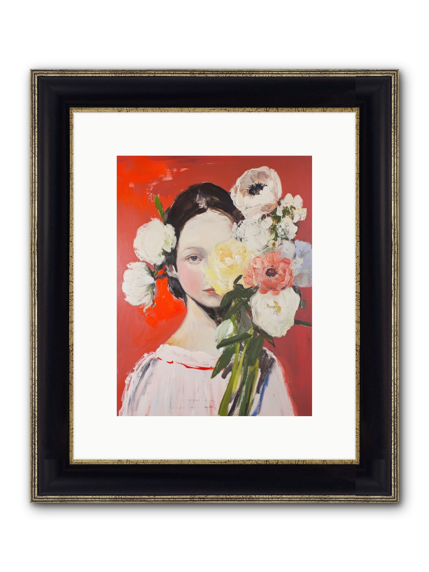 Amaryllis Phoenix Framed Print - Black & Gold 9x12