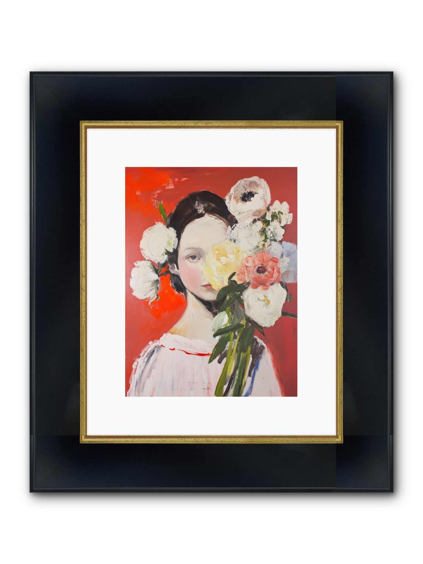 Amaryllis Phoenix Framed Print - Wide Black w/Gold 9x12