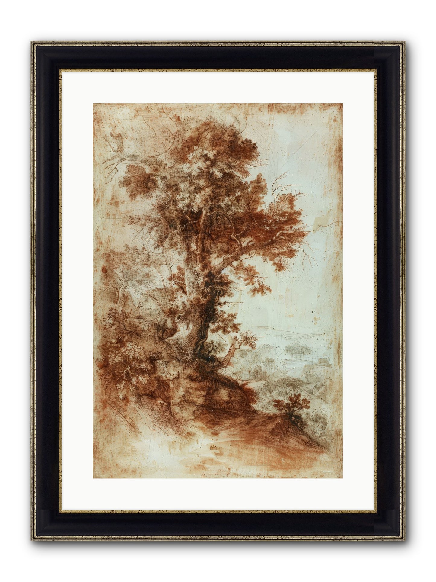 Amber Nocturne No. 1 Framed Print - Black & Gold 16x24