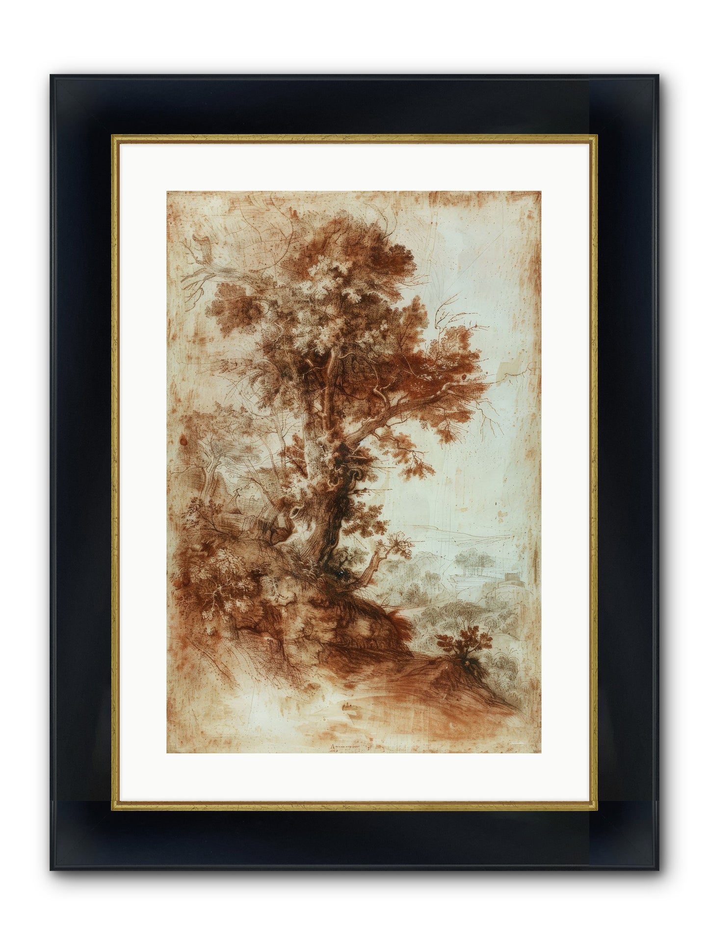 Amber Nocturne No. 1 Framed Print - Wide Black w/Gold 16x24