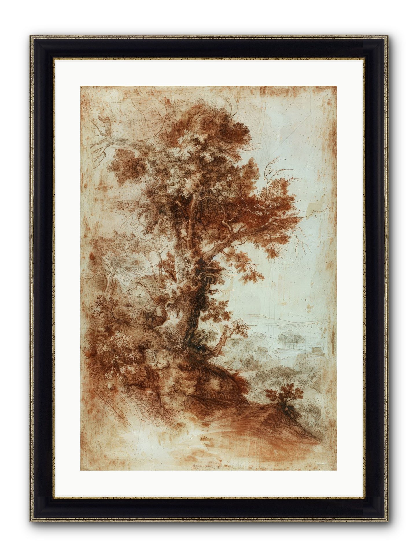 Amber Nocturne No. 1 Framed Print - Black & Gold 20x30