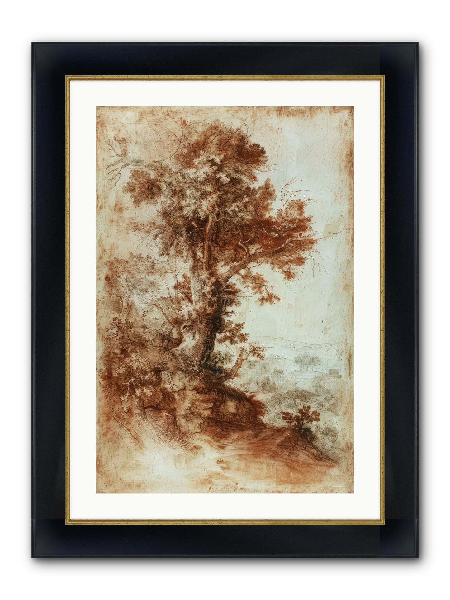 Amber Nocturne No. 1 Framed Print - Wide Black w/Gold 20x30