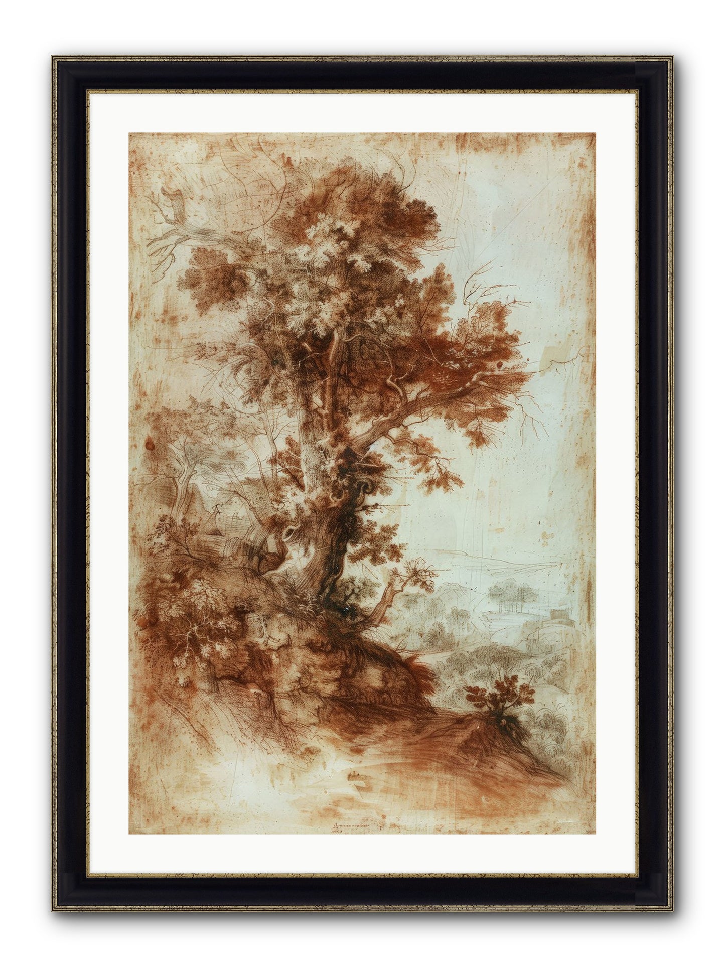 Amber Nocturne No. 1 Framed Print - Black & Gold 24x36