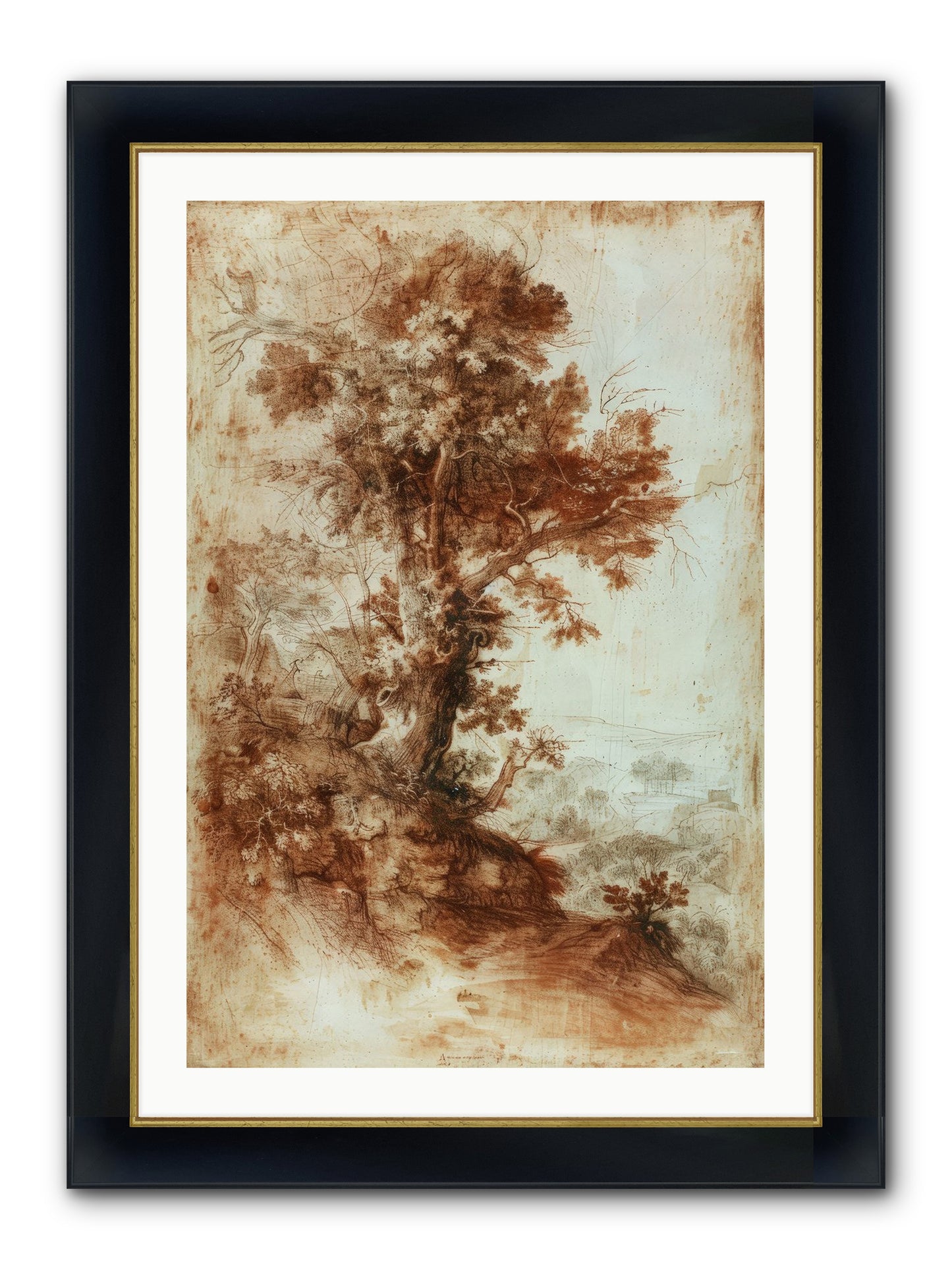 Amber Nocturne No. 1 Framed Print - Wide Black w/Gold 24x36