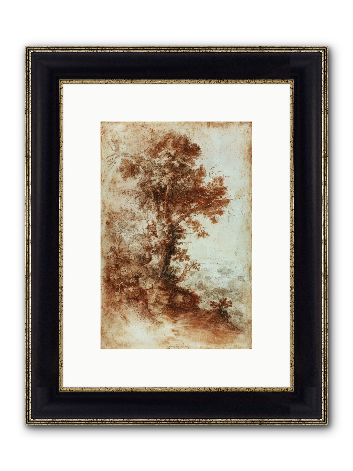 Amber Nocturne No. 1 Framed Print - Black & Gold 8x12