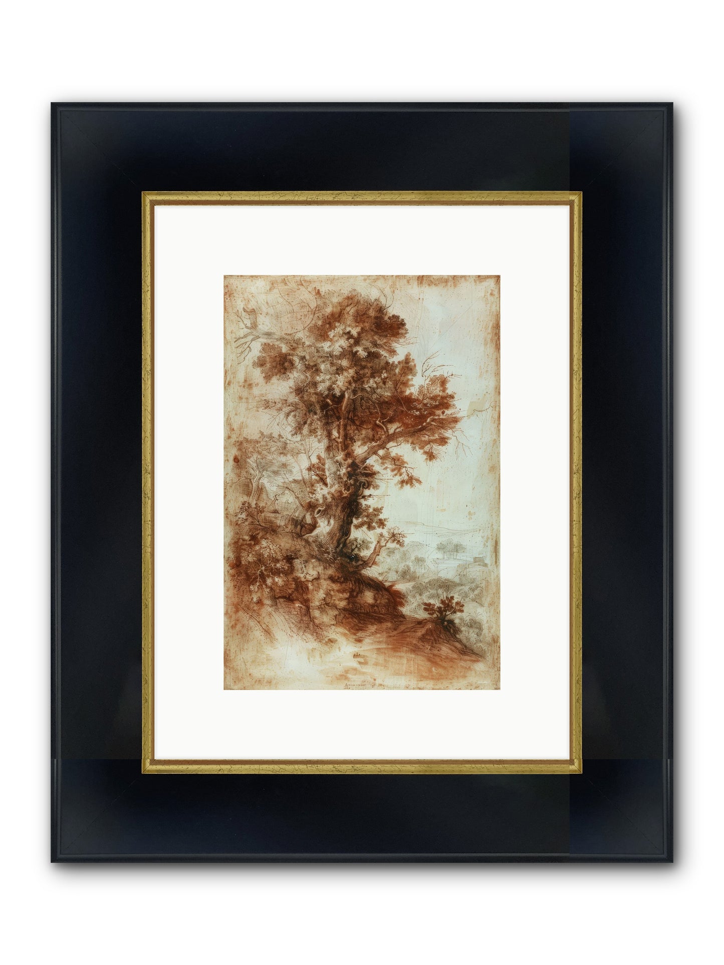 Amber Nocturne No. 1 Framed Print - Wide Black w/Gold 8x12