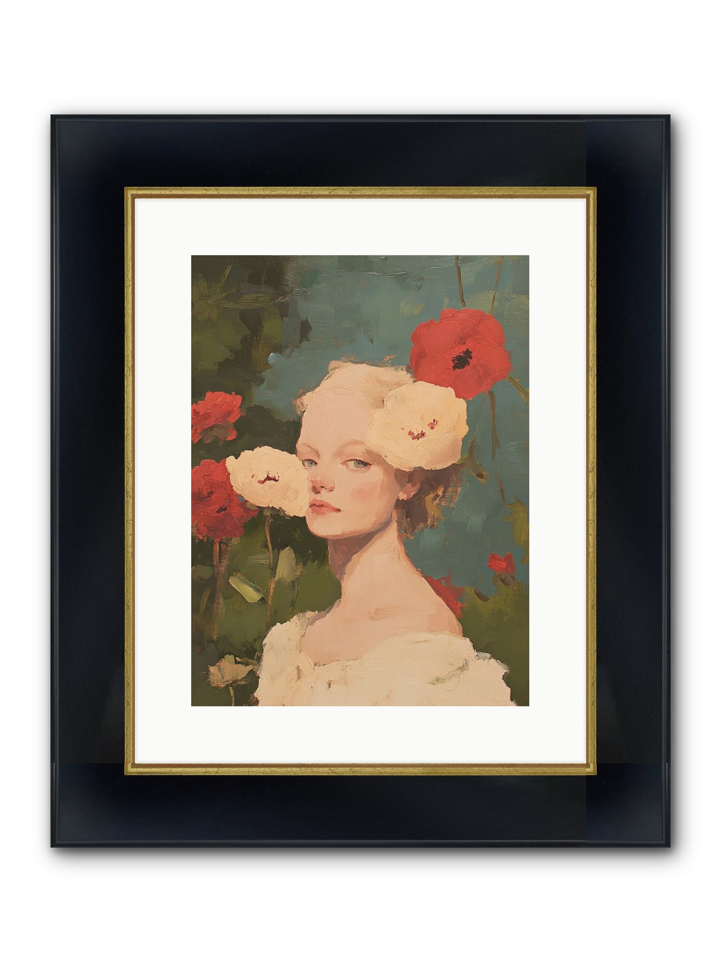 Ambrose Fernhollow Framed Print - Wide Black w/Gold 12x16