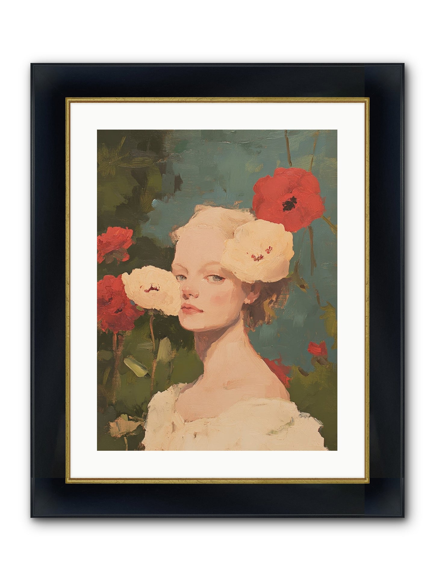 Ambrose Fernhollow Framed Print - Wide Black w/Gold 18x24