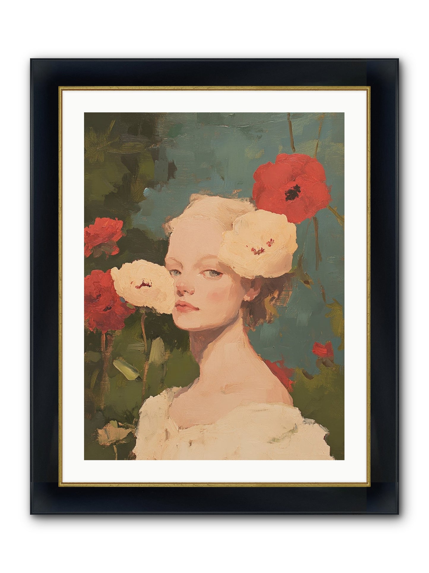 Ambrose Fernhollow Framed Print - Wide Black w/Gold 24x32