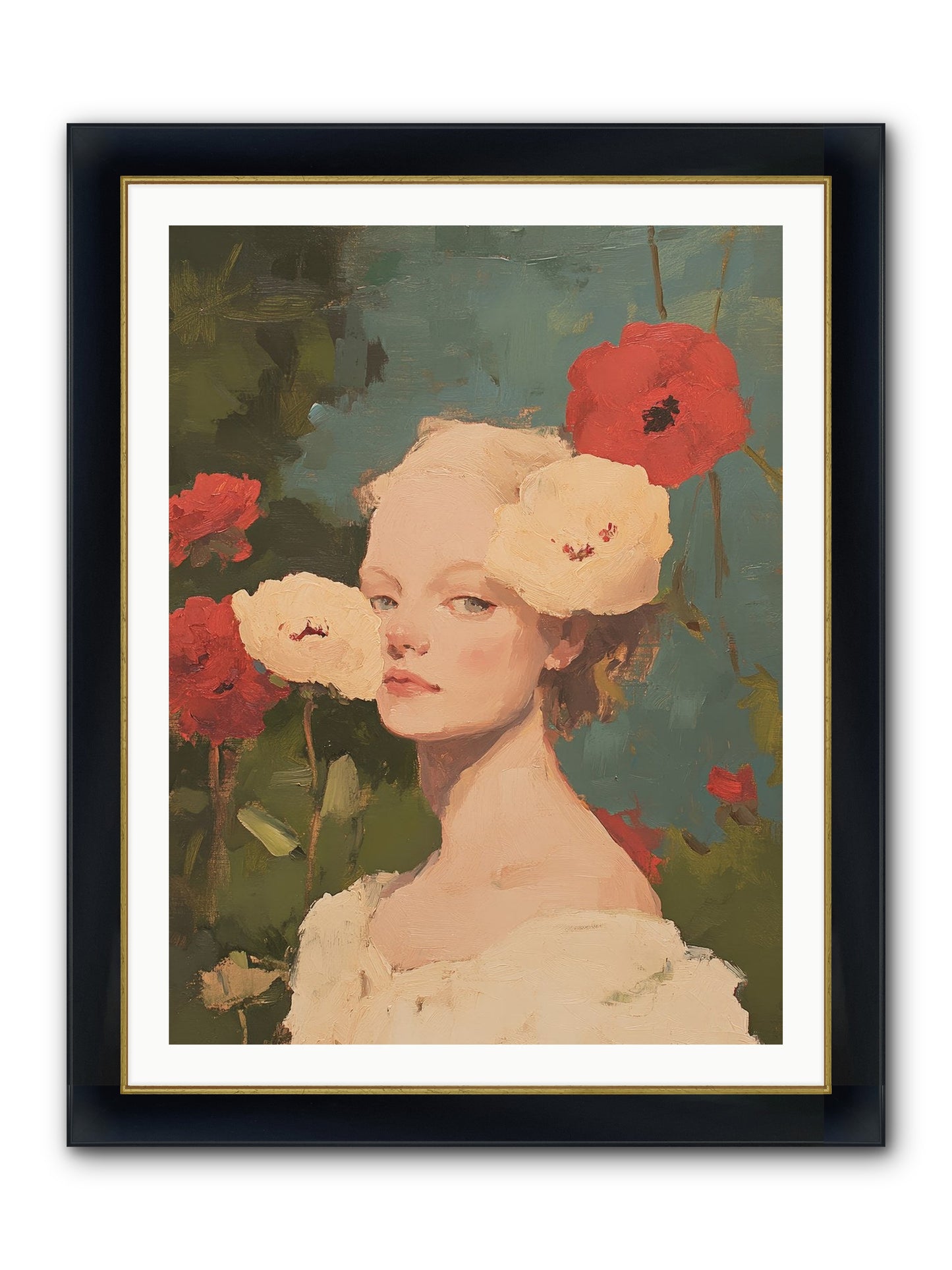 Ambrose Fernhollow Framed Print - Wide Black w/Gold 30x40