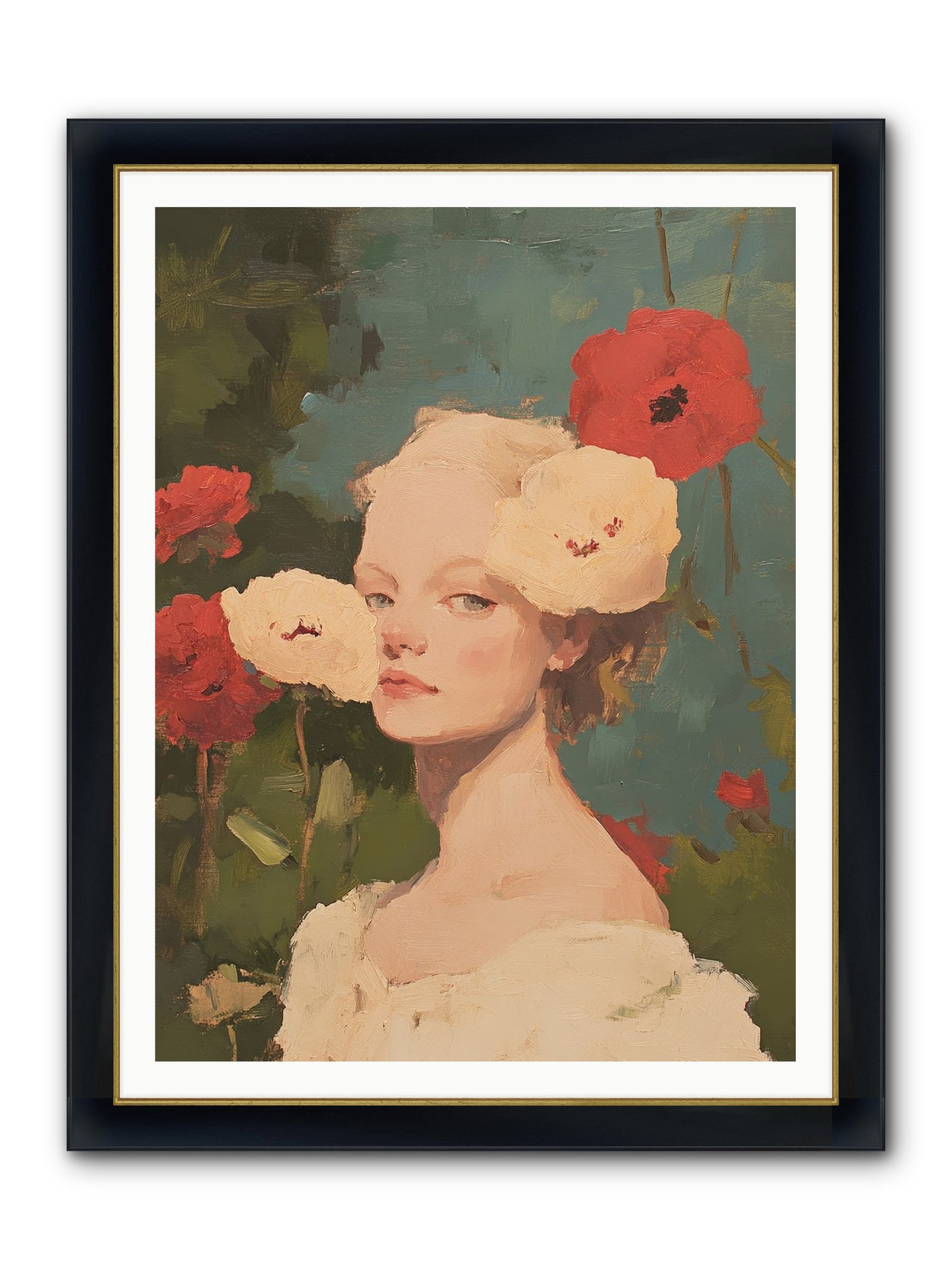 Ambrose Fernhollow Framed Print - Wide Black w/Gold 36x48