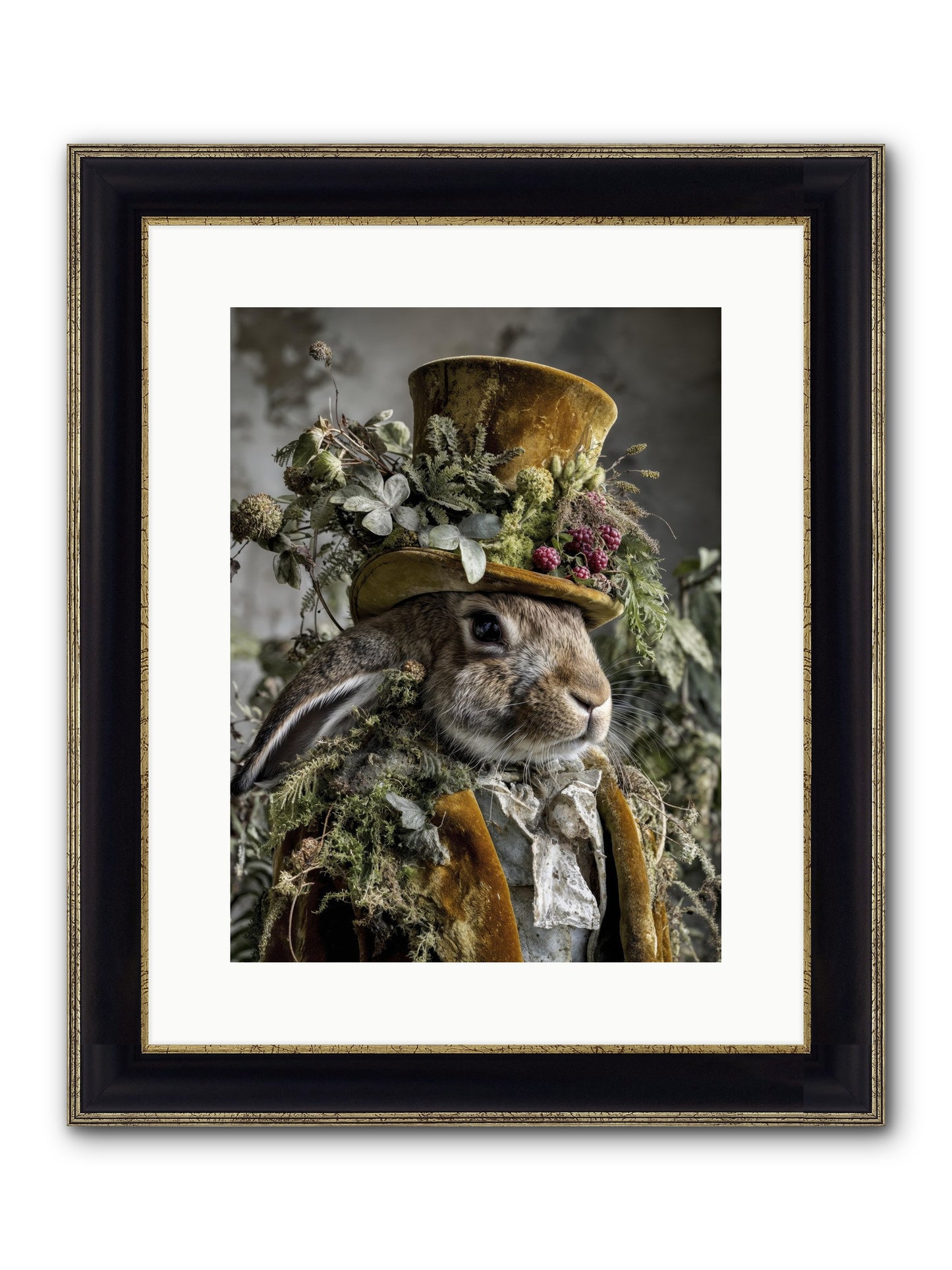 Ambrosia Framed Print - Black & Gold 12x16
