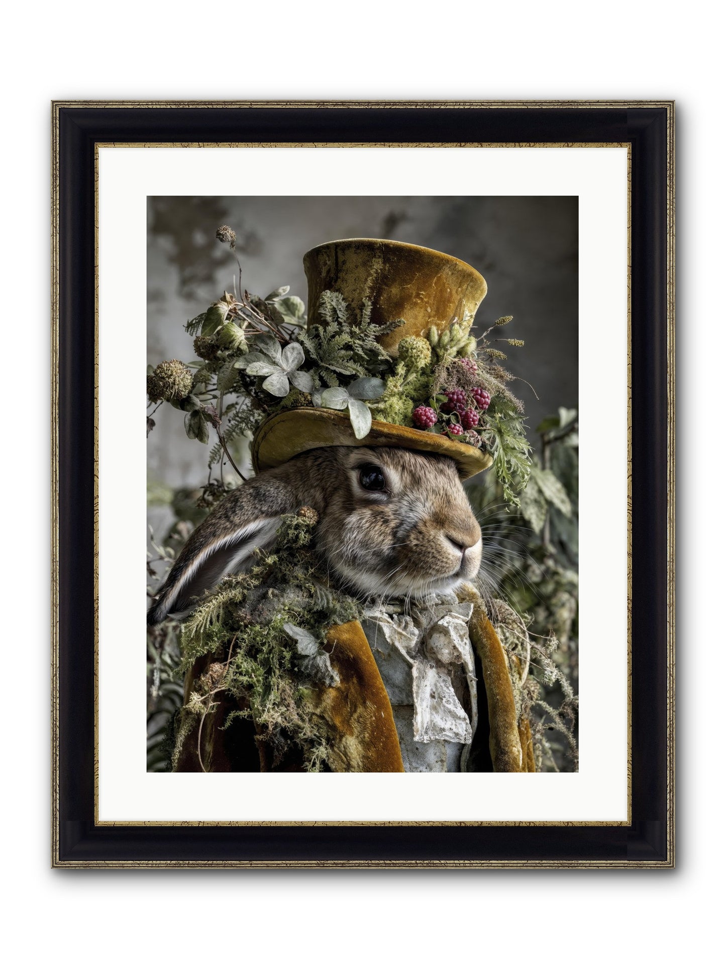 Ambrosia Framed Print - Black & Gold 18x24