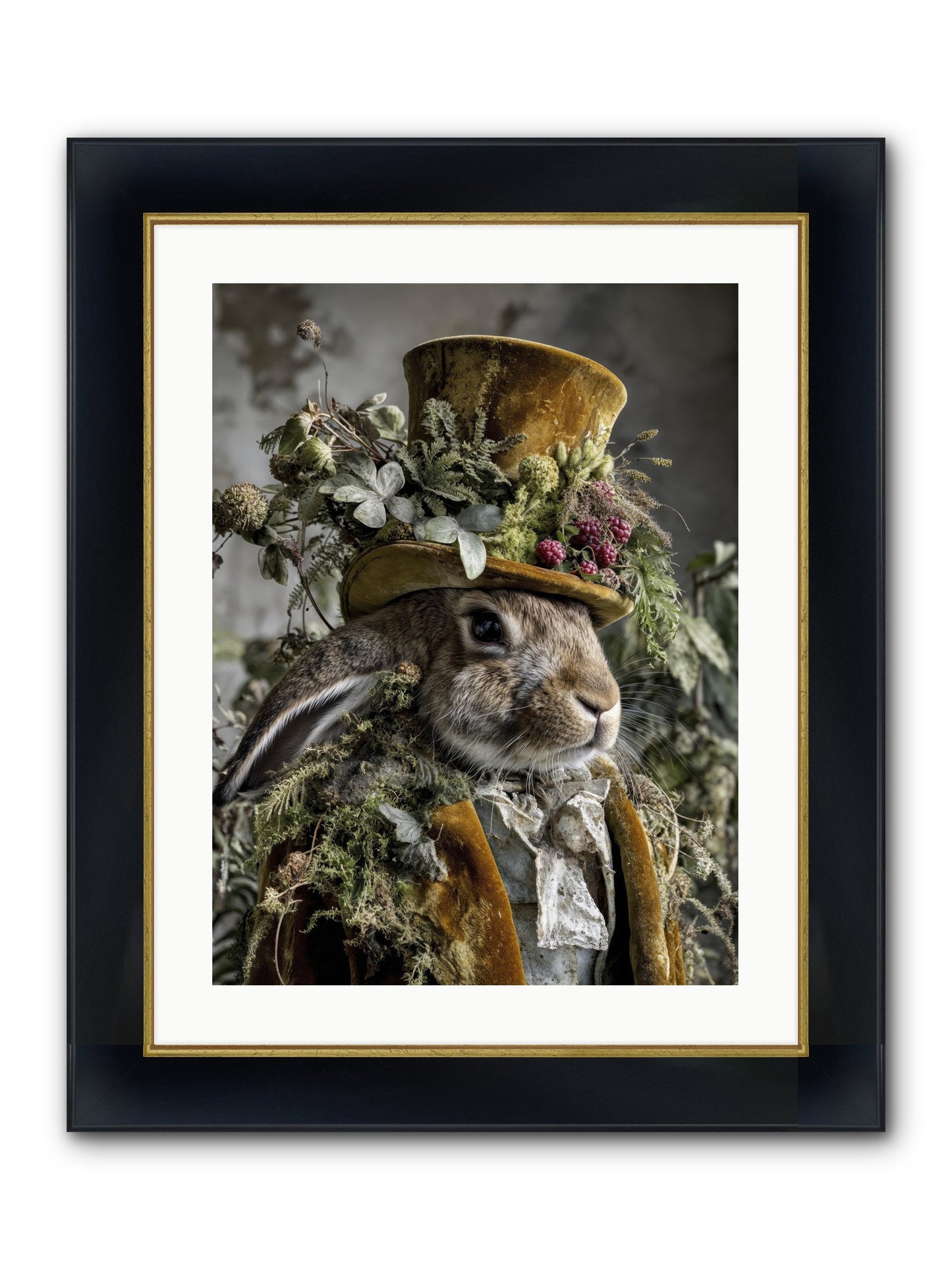 Ambrosia Framed Print - Wide Black w/Gold 18x24