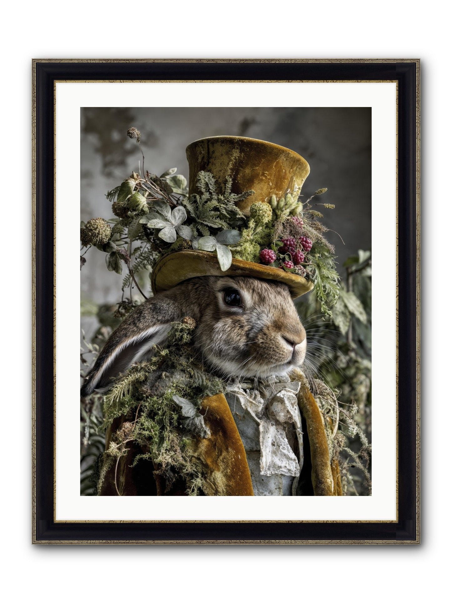Ambrosia Framed Print - Black & Gold 24x32