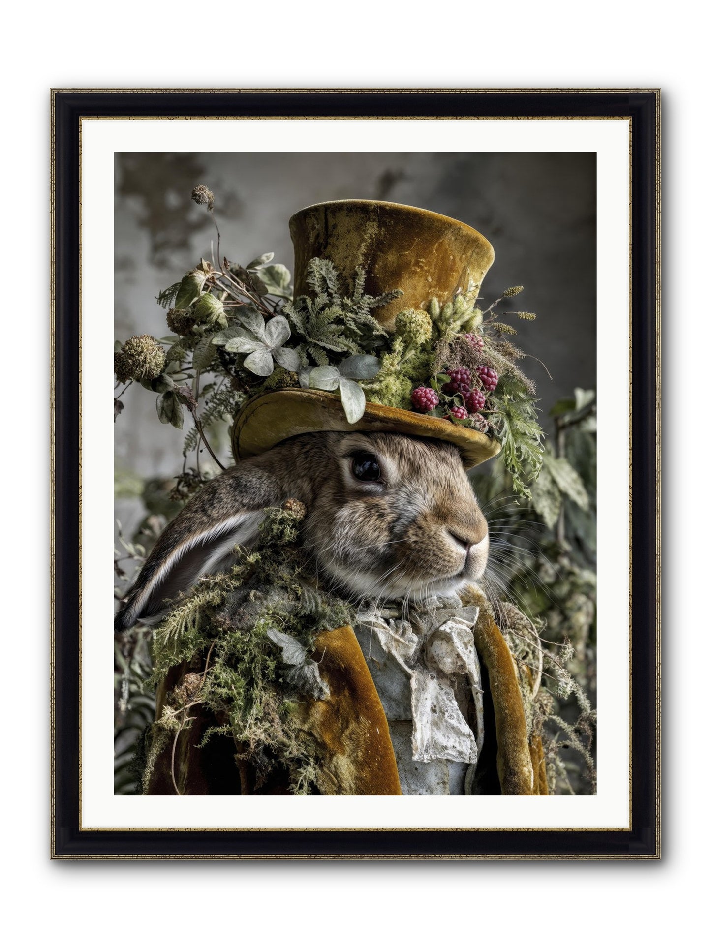 Ambrosia Framed Print - Black & Gold 30x40