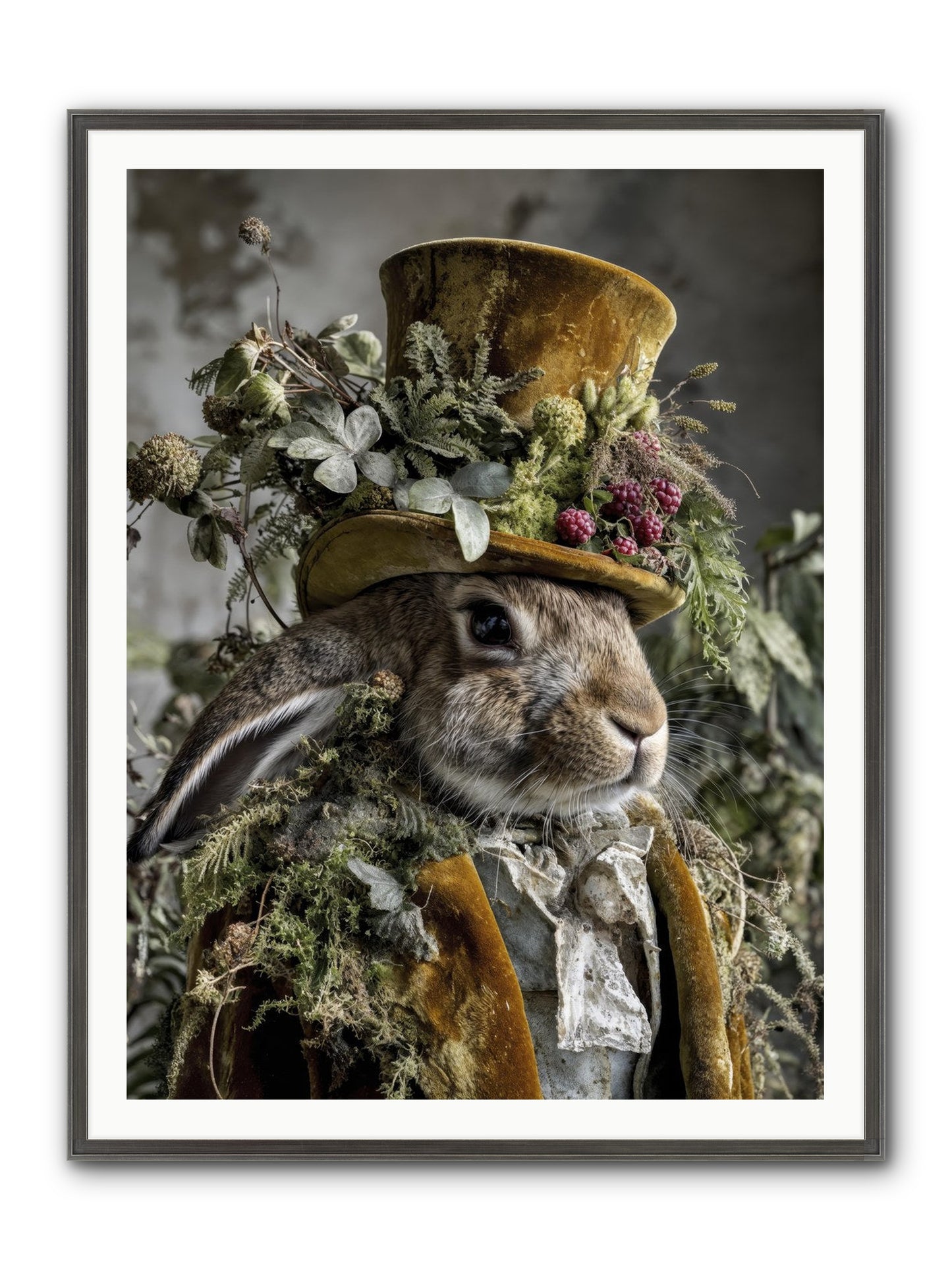Ambrosia Framed Print - Slimwoods Black/Silver 36x48