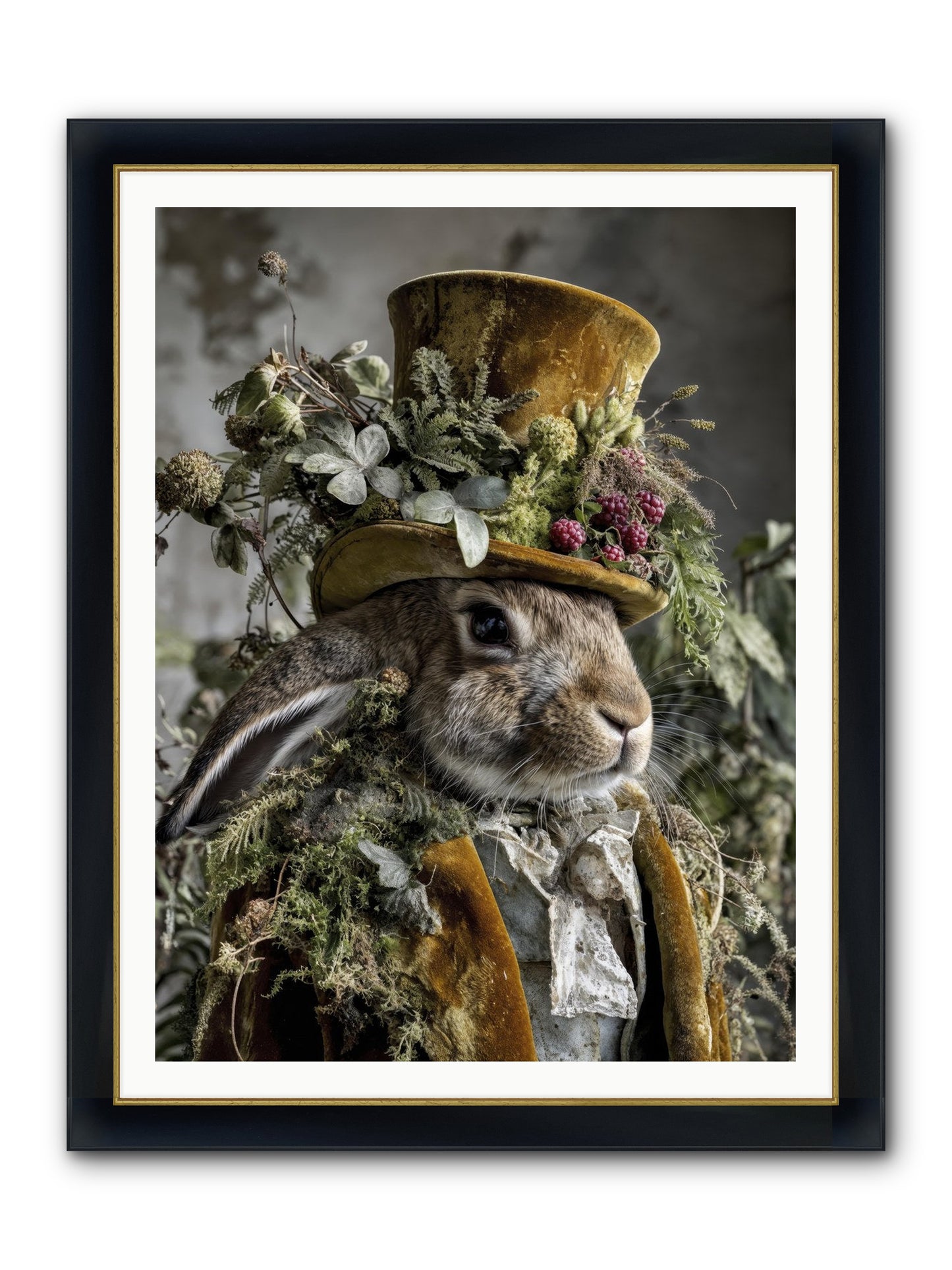 Ambrosia Framed Print - Wide Black w/Gold 36x48