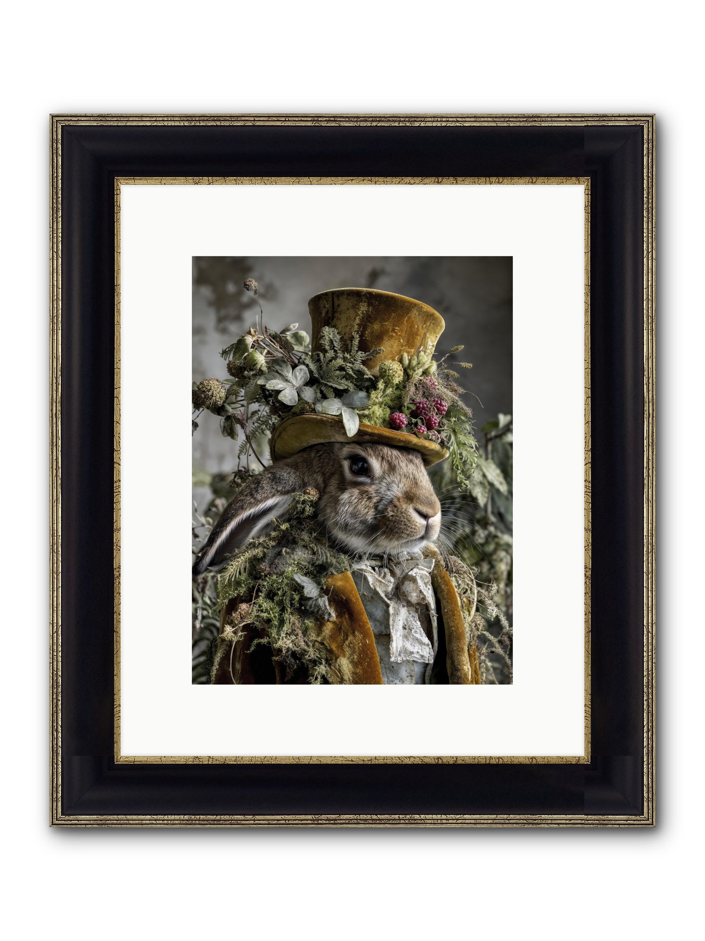Ambrosia Framed Print - Black & Gold 9x12