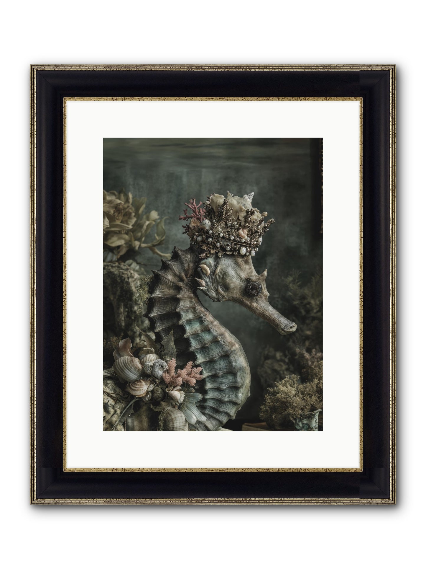 Ambrosial Royale Framed Print - Black & Gold 12x16