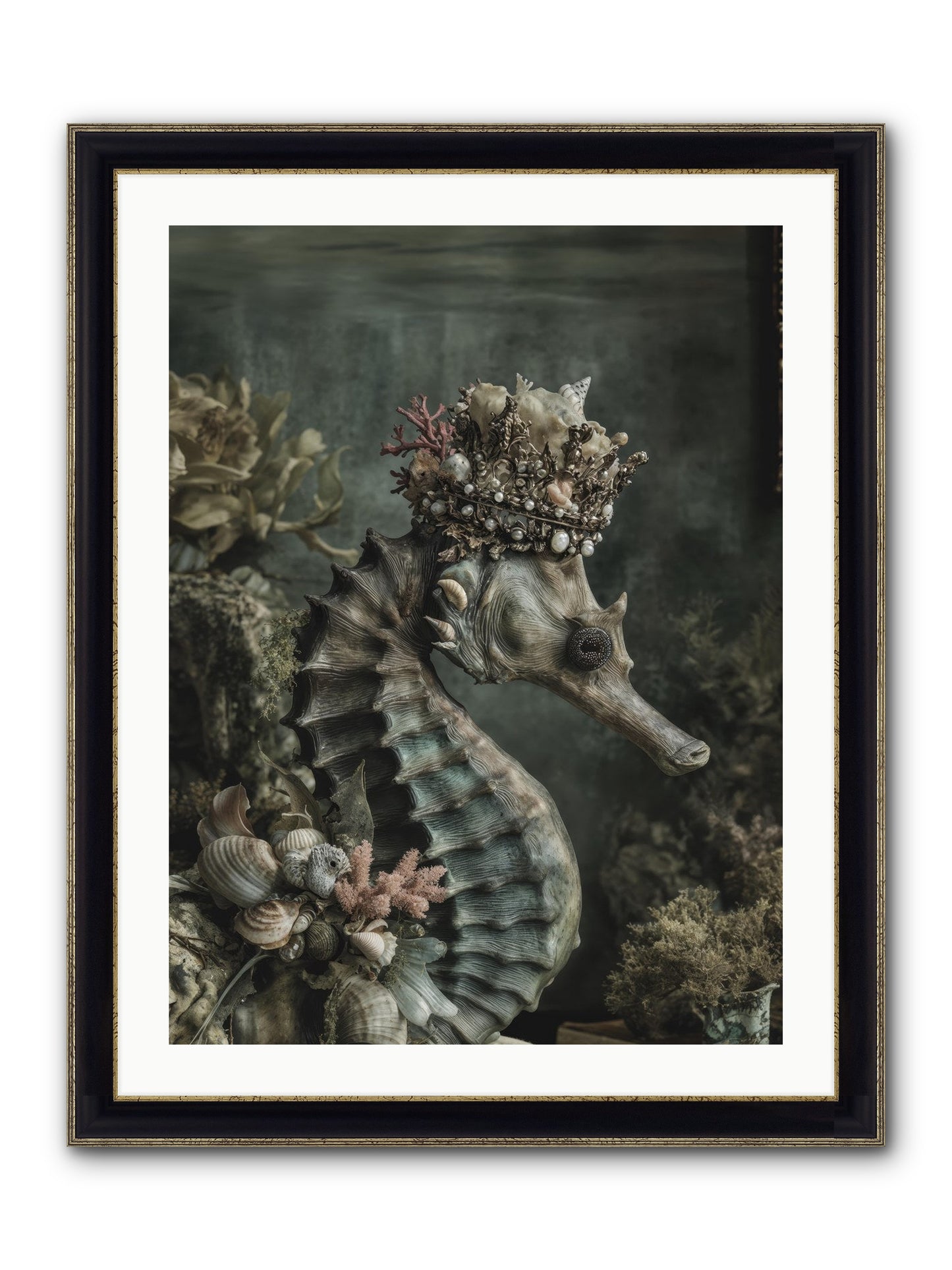 Ambrosial Royale Framed Print - Black & Gold 24x32