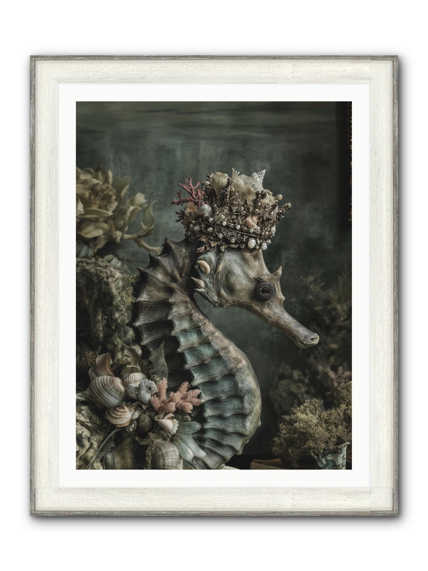 Ambrosial Royale Framed Print - Driftwood White 30x40