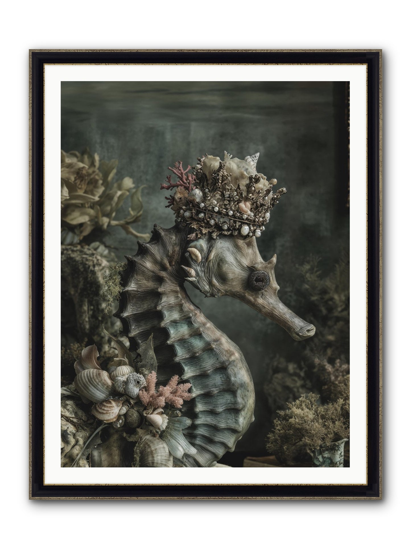 Ambrosial Royale Framed Print - Black & Gold 36x48