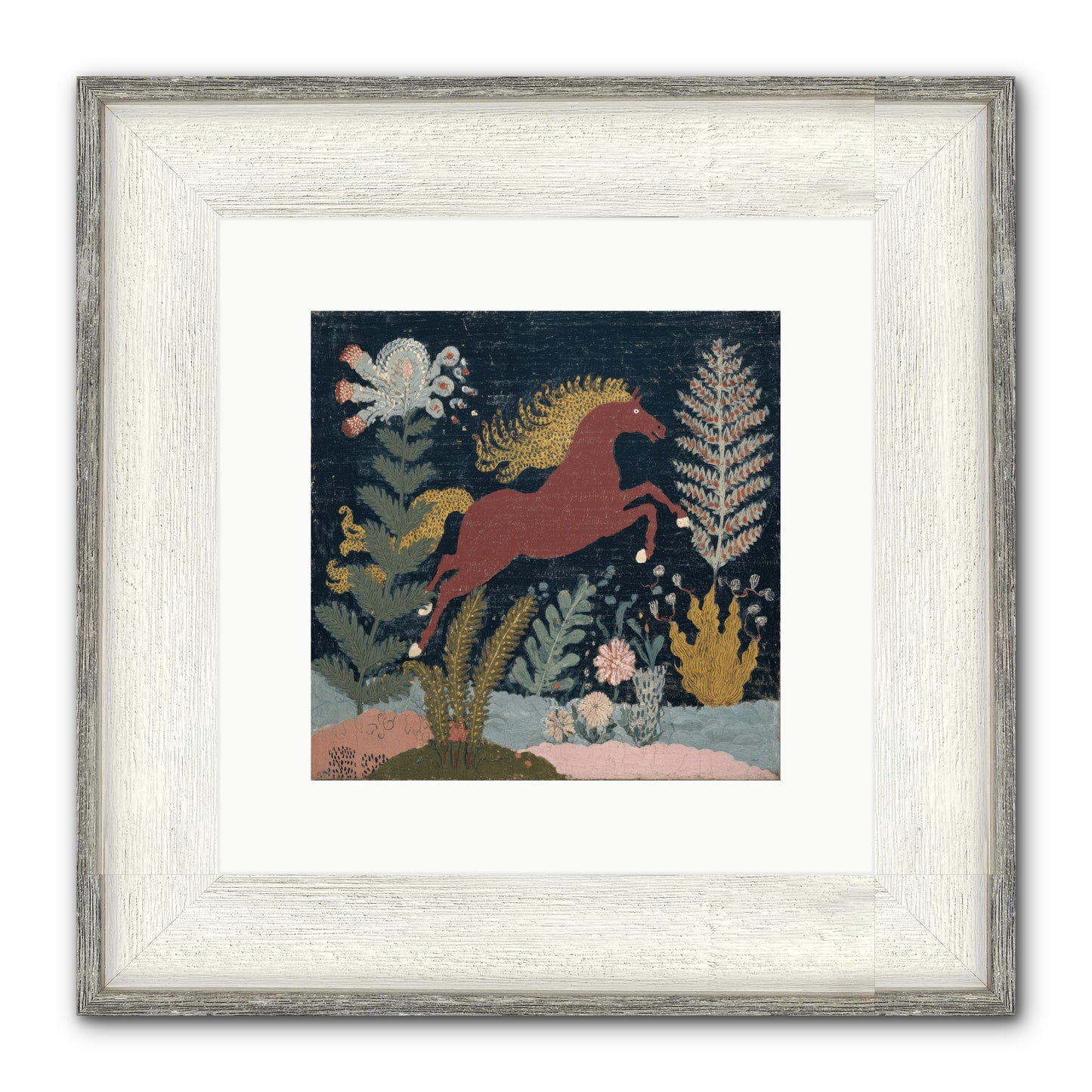 Among Ferns Framed Print - Driftwood White 10x10