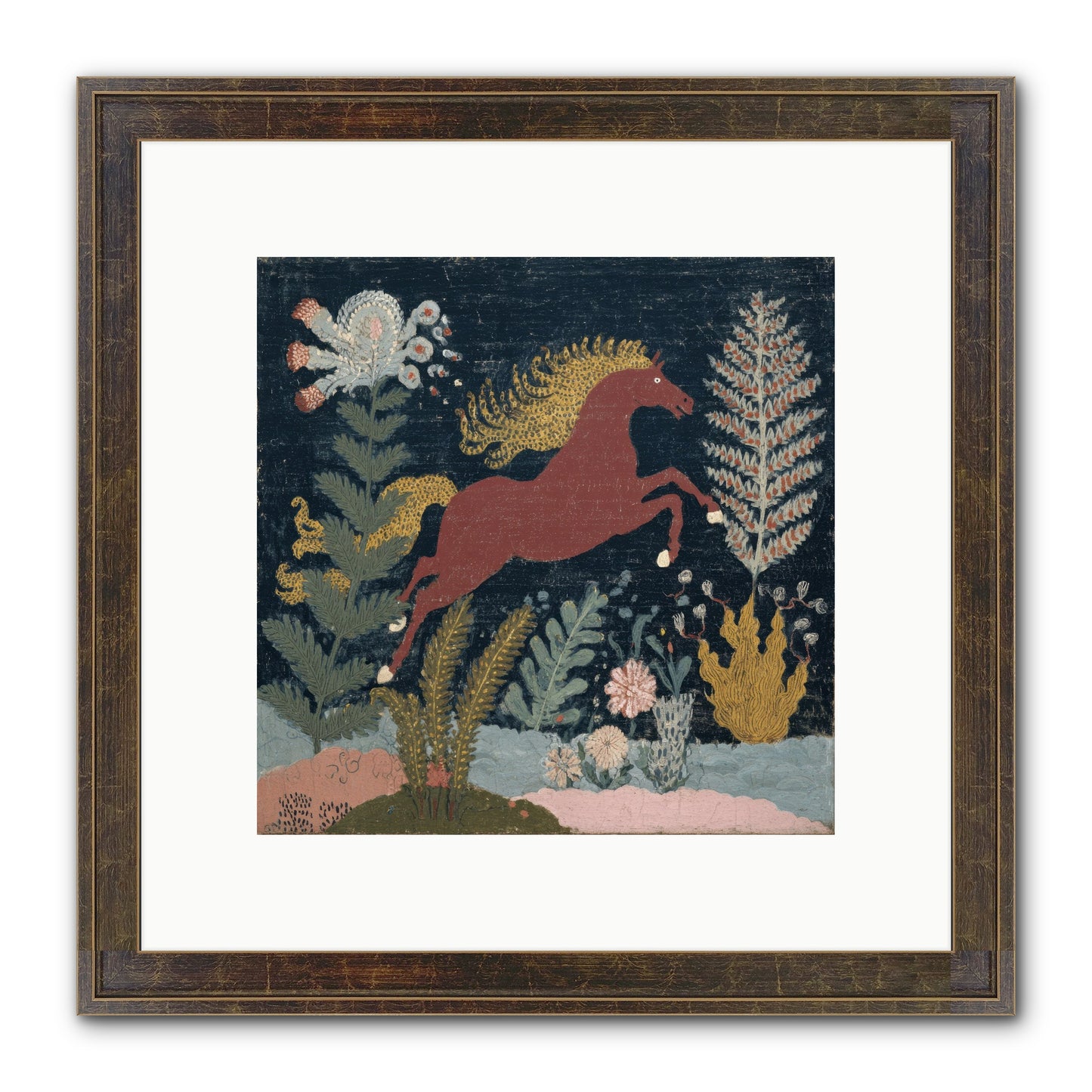 Among Ferns Framed Print - Slimwoods Black/Gold 10x10