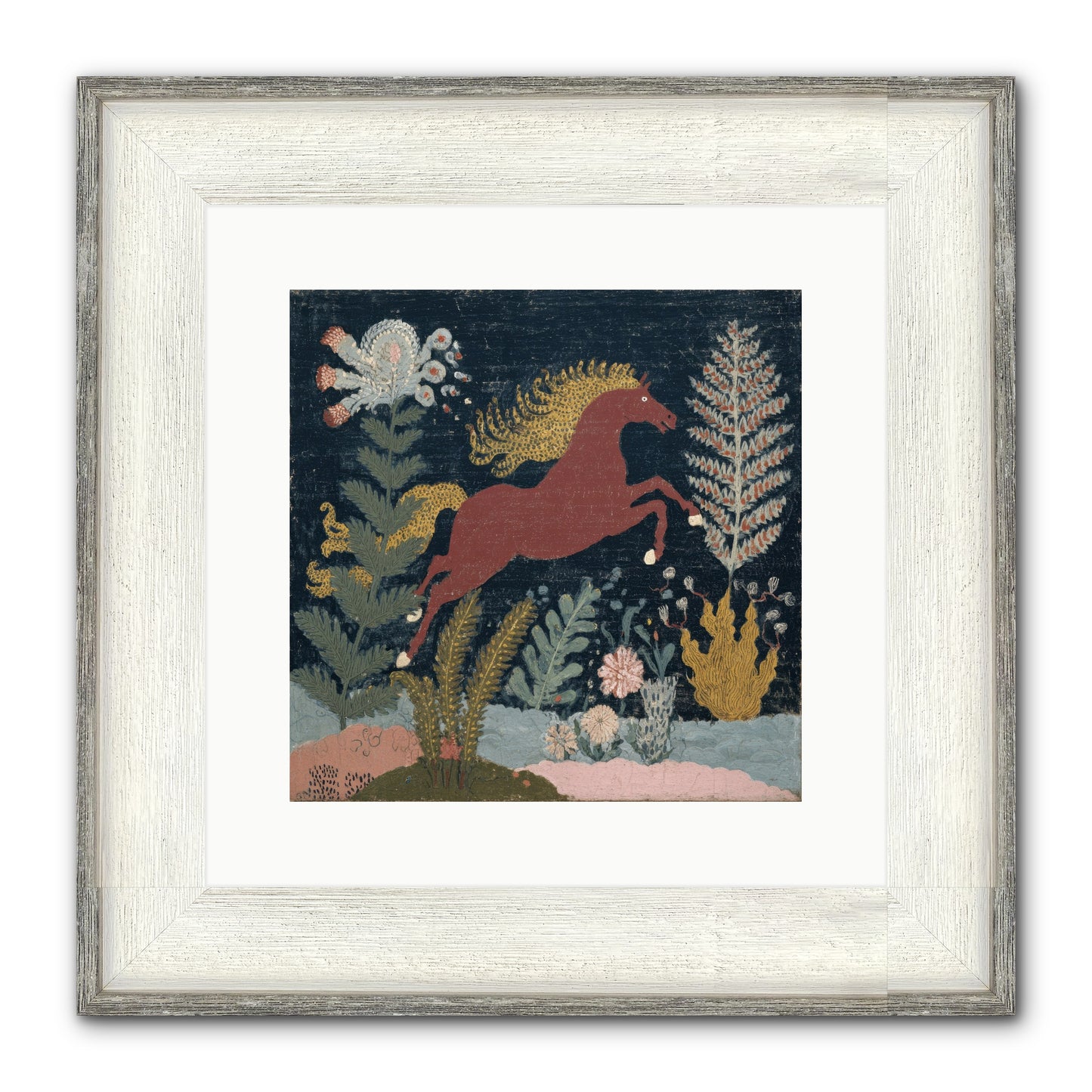 Among Ferns Framed Print - Driftwood White 12x12