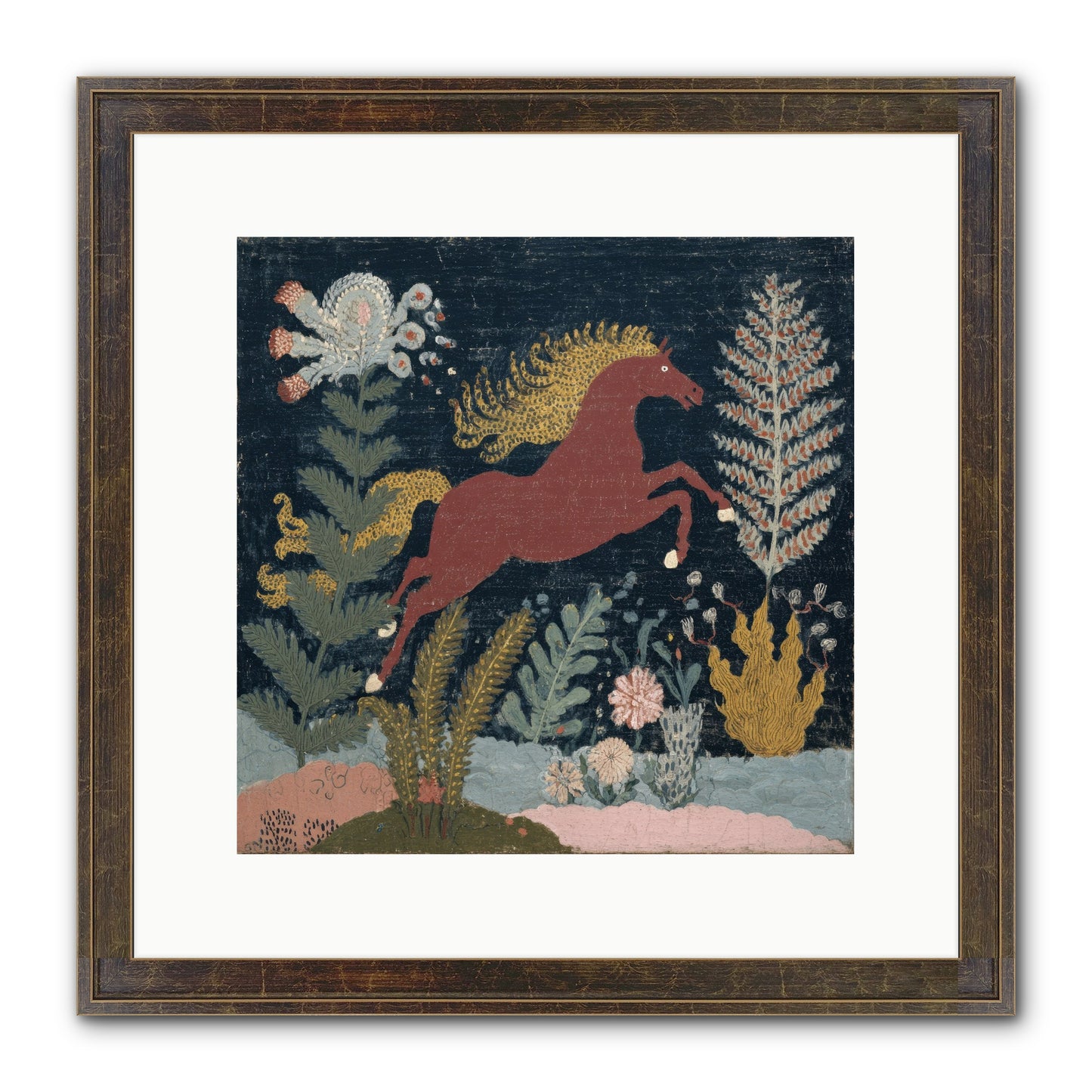 Among Ferns Framed Print - Slimwoods Black/Gold 12x12