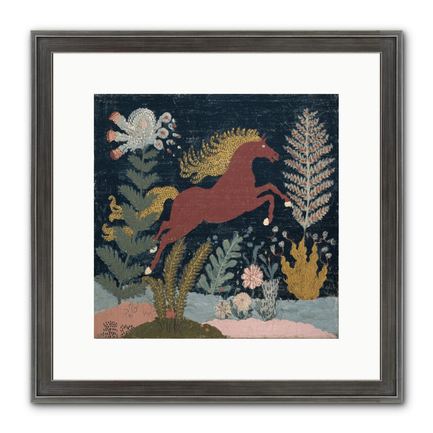 Among Ferns Framed Print - Slimwoods Black/Silver 12x12