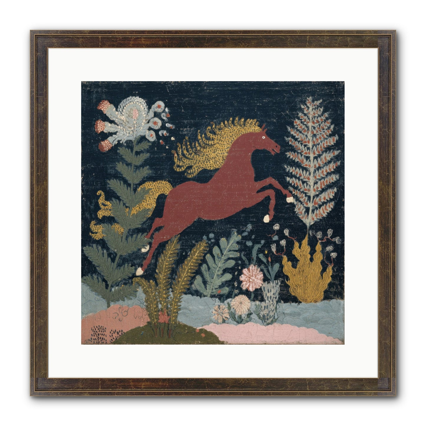 Among Ferns Framed Print - Slimwoods Black/Gold 16x16