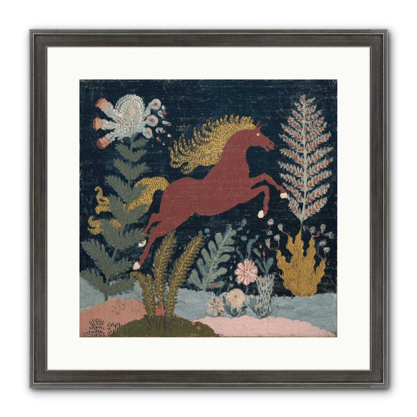 Among Ferns Framed Print - Slimwoods Black/Silver 16x16
