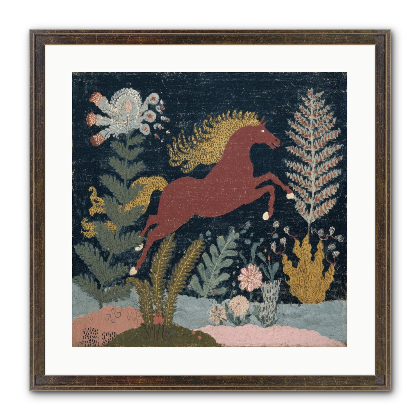 Among Ferns Framed Print - Slimwoods Black/Gold 20x20