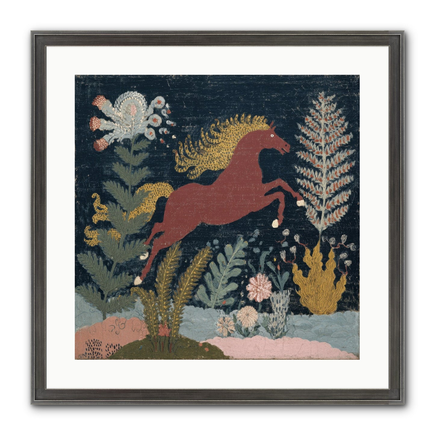 Among Ferns Framed Print - Slimwoods Black/Silver 20x20