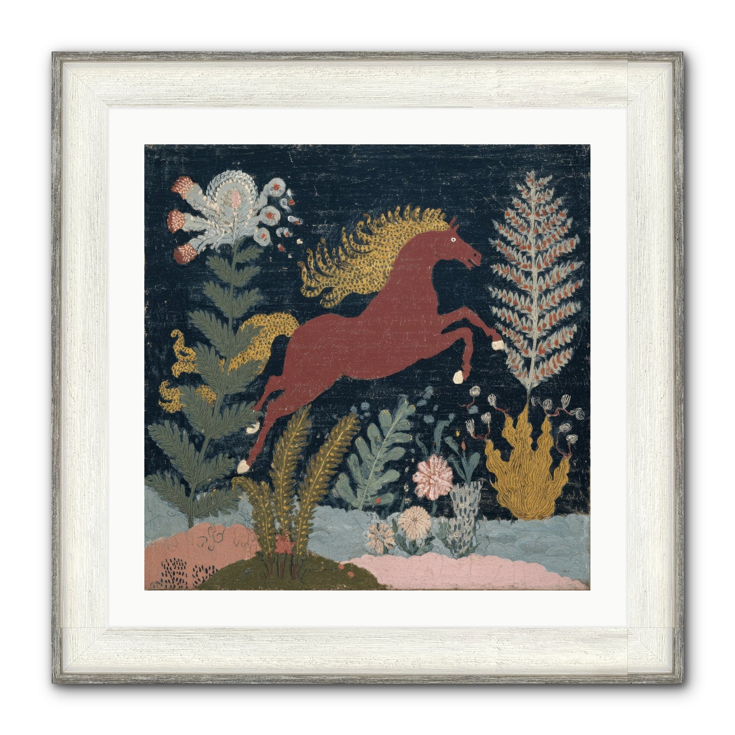 Among Ferns Framed Print - Driftwood White 24x24