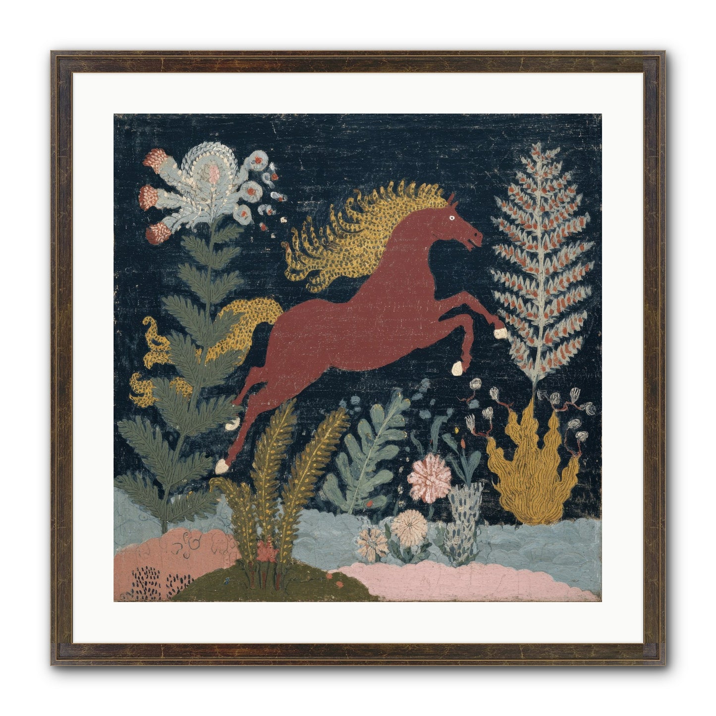 Among Ferns Framed Print - Slimwoods Black/Gold 24x24