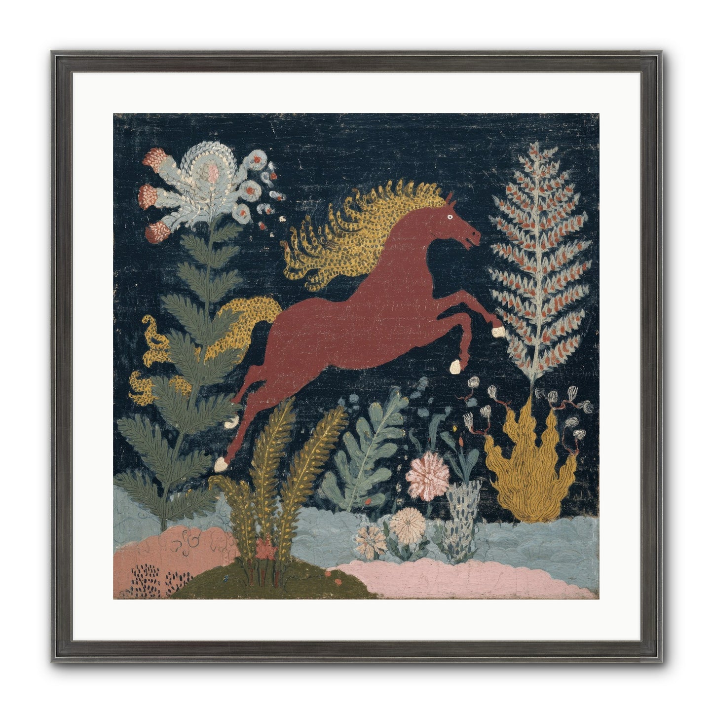 Among Ferns Framed Print - Slimwoods Black/Silver 24x24