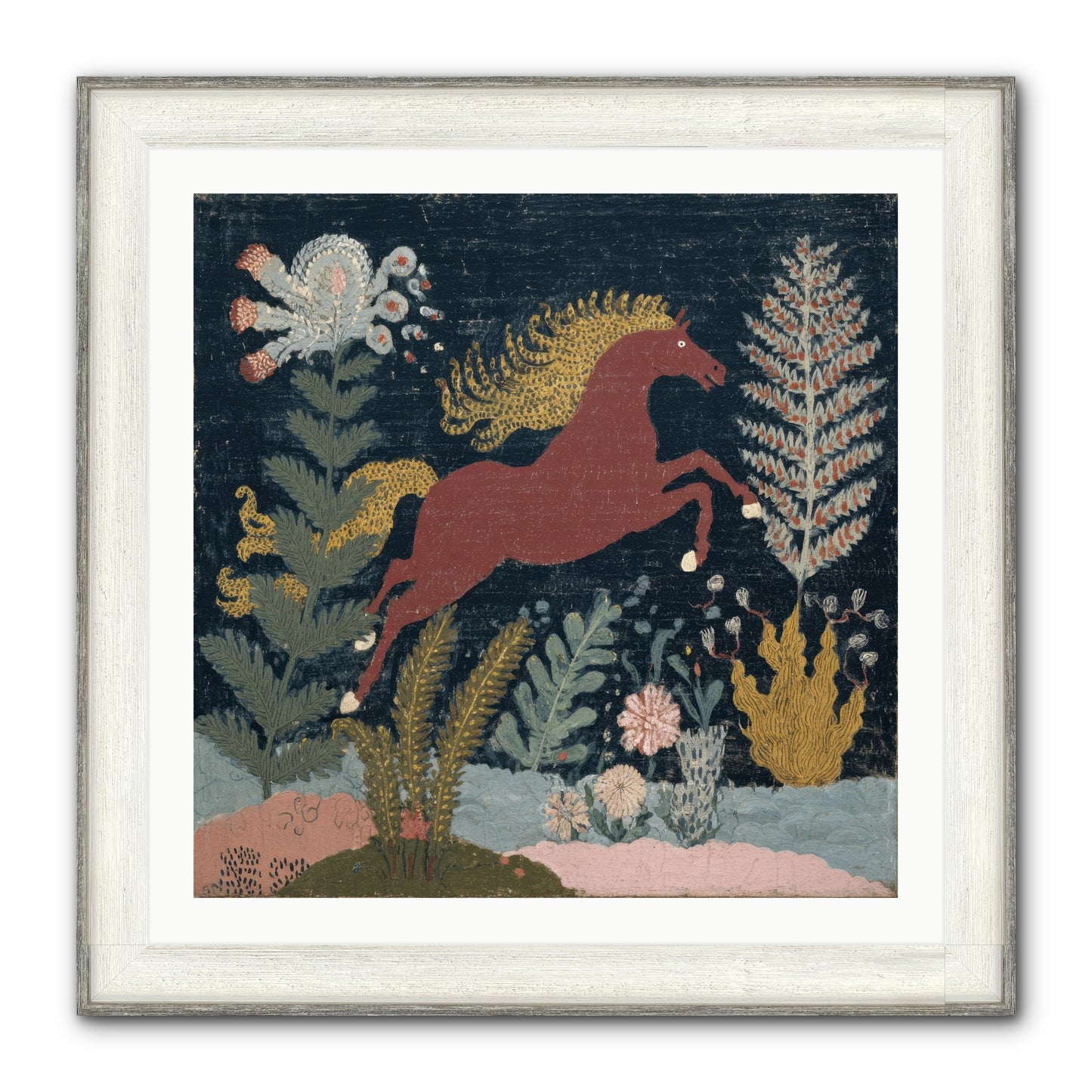 Among Ferns Framed Print - Driftwood White 30x30