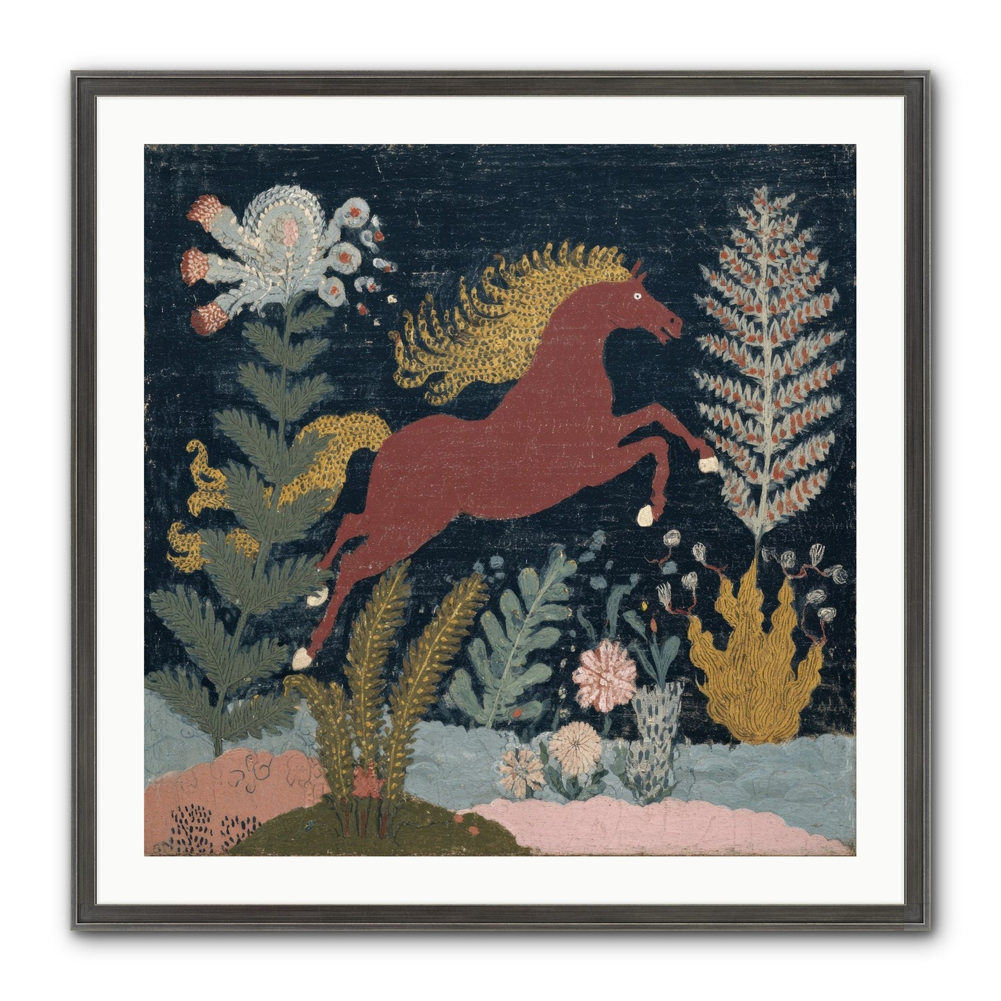 Among Ferns Framed Print - Slimwoods Black/Silver 30x30