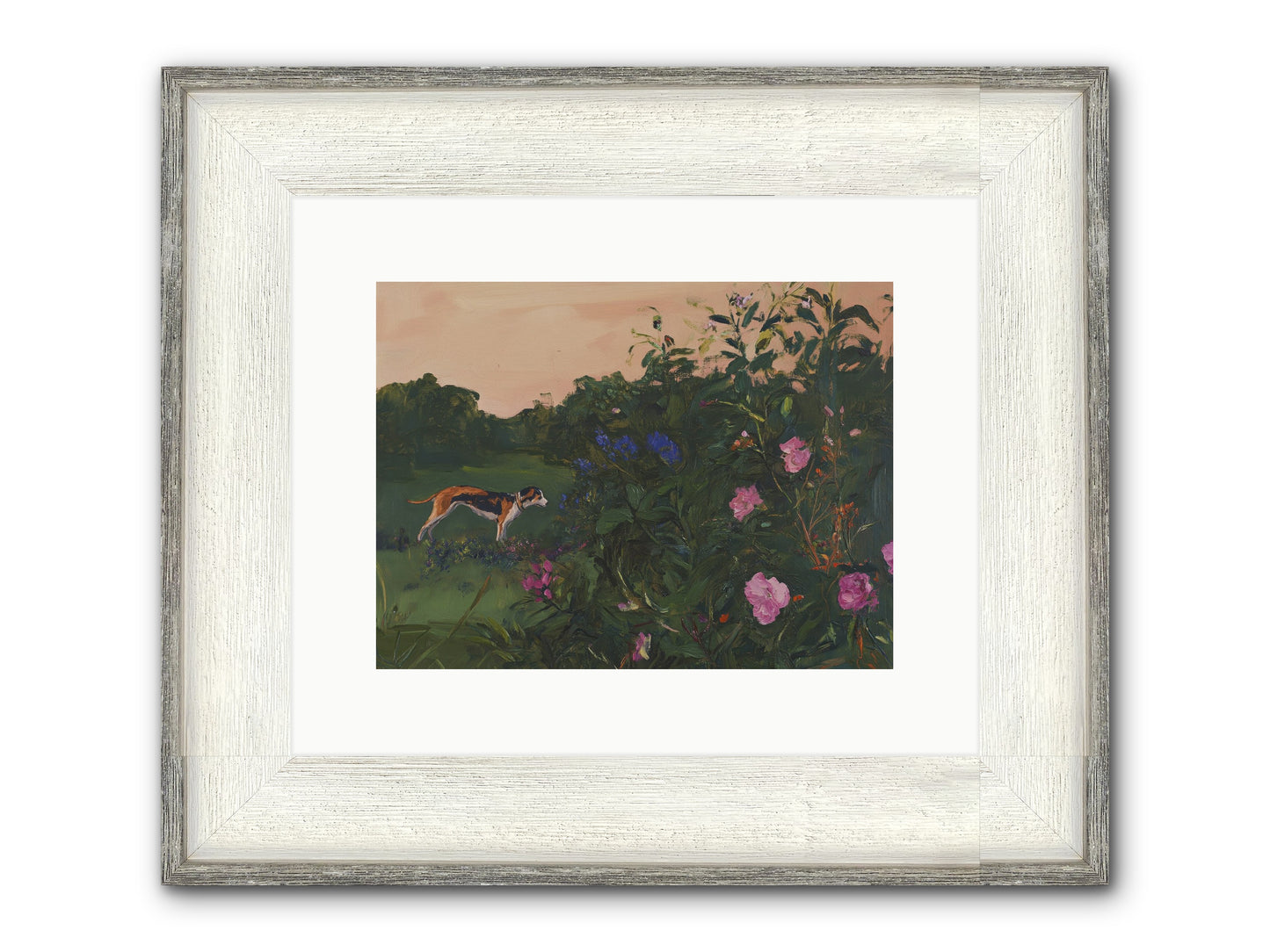 Among The Blooms Framed Print - Driftwood White 12x9