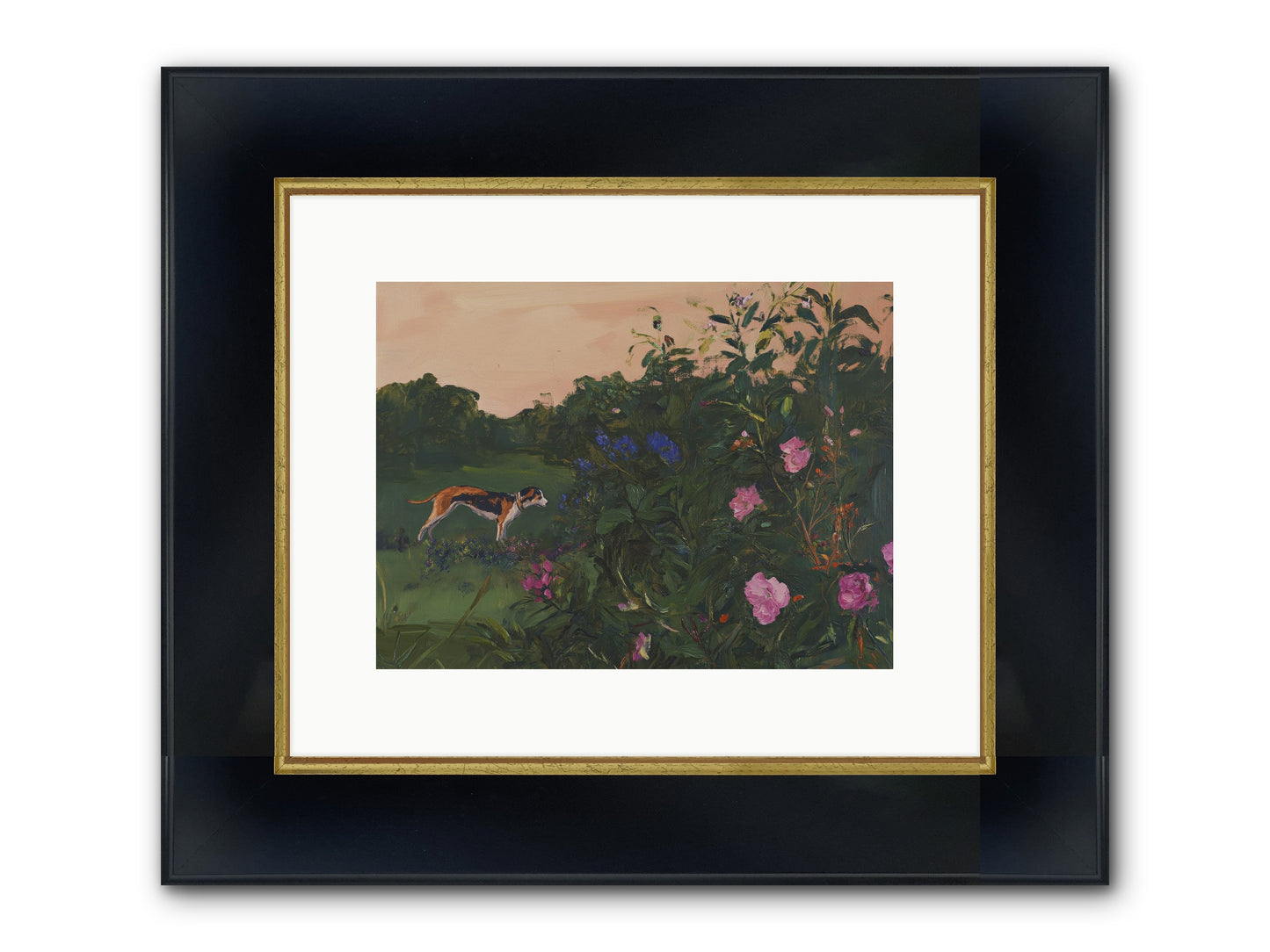 Among The Blooms Framed Print - Wide Black w/Gold 12x9