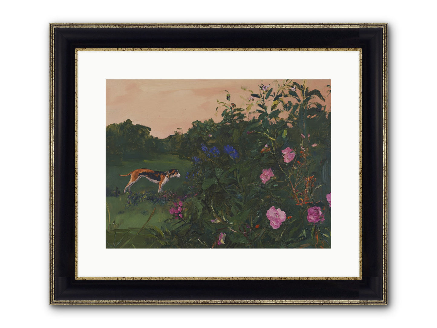Among The Blooms Framed Print - Black & Gold 16x12