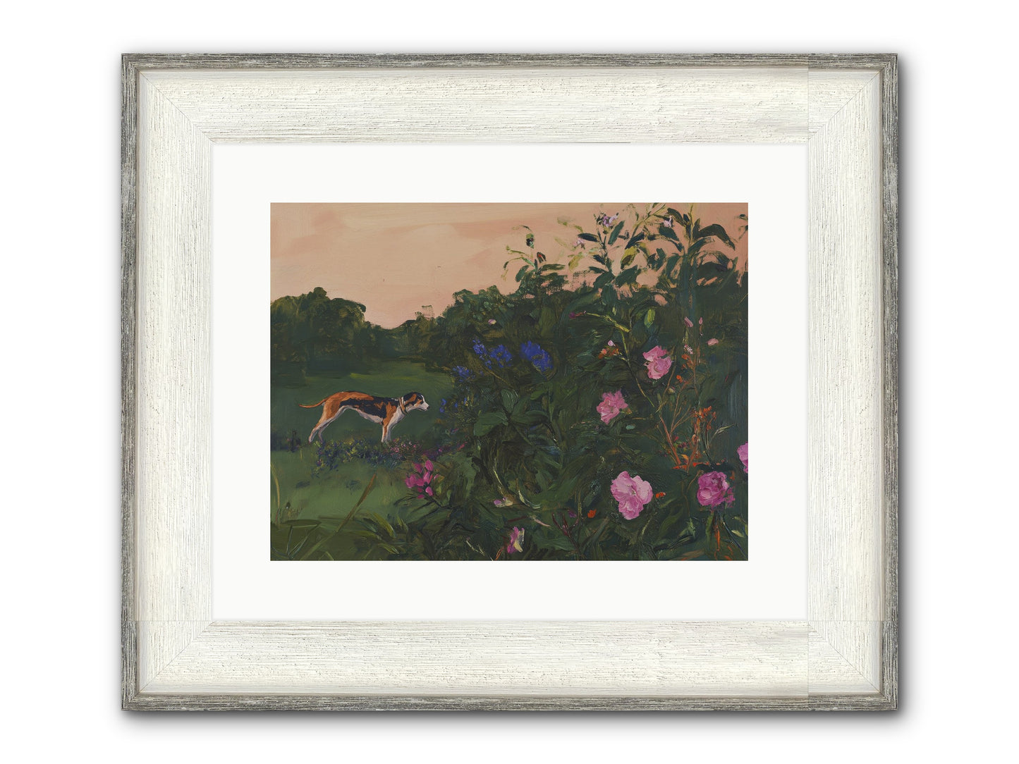 Among The Blooms Framed Print - Driftwood White 16x12