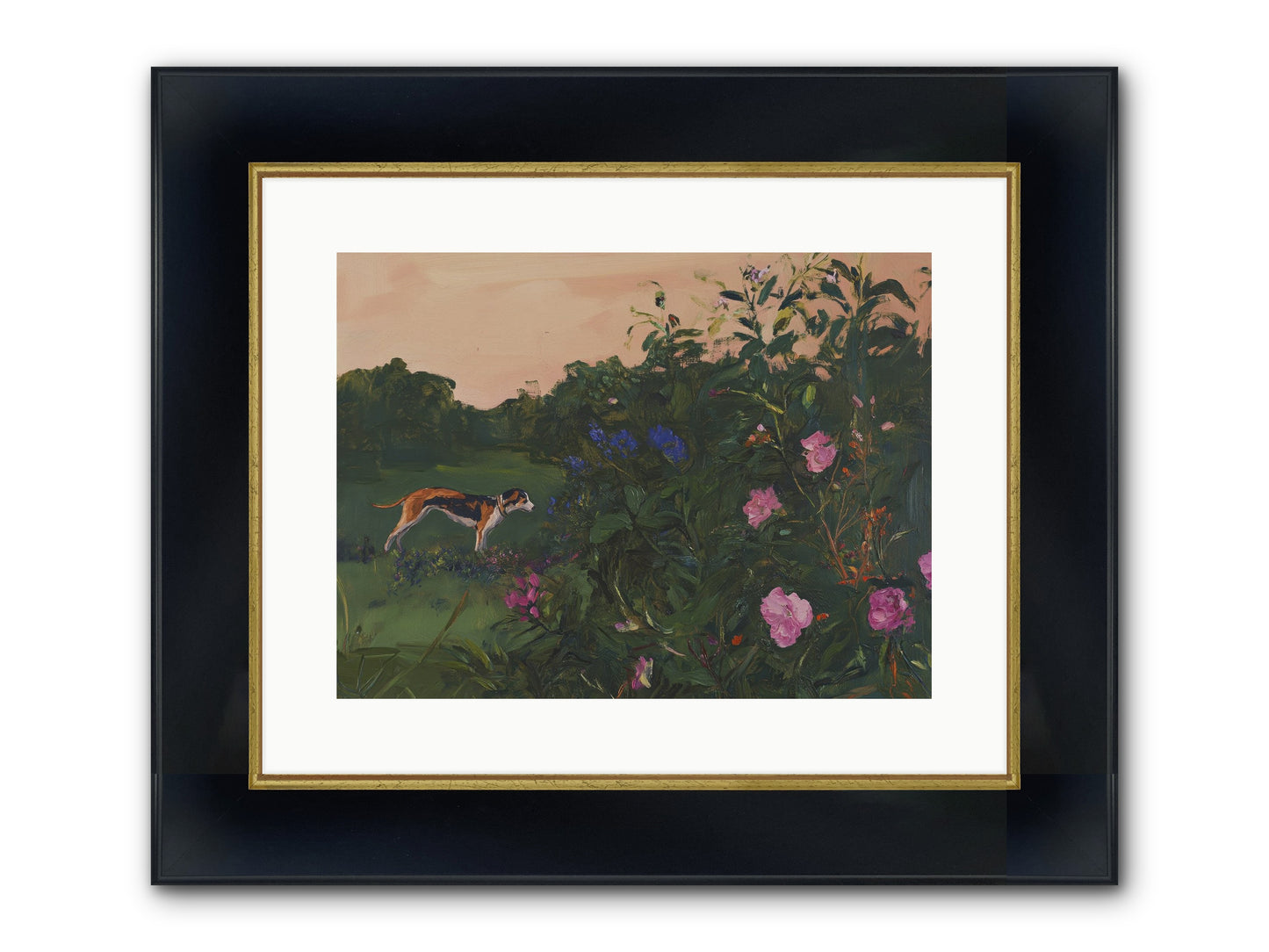 Among The Blooms Framed Print - Wide Black w/Gold 16x12