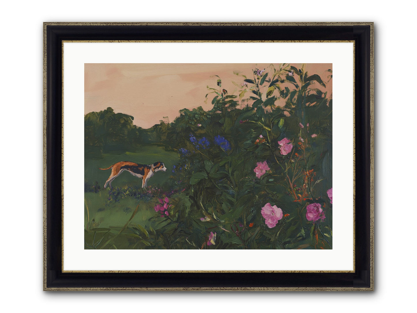 Among The Blooms Framed Print - Black & Gold 24x18