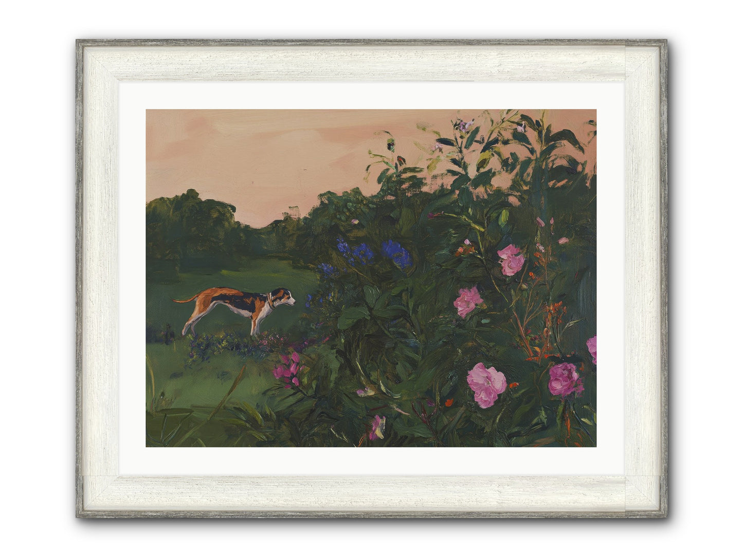 Among The Blooms Framed Print - Driftwood White 32x24