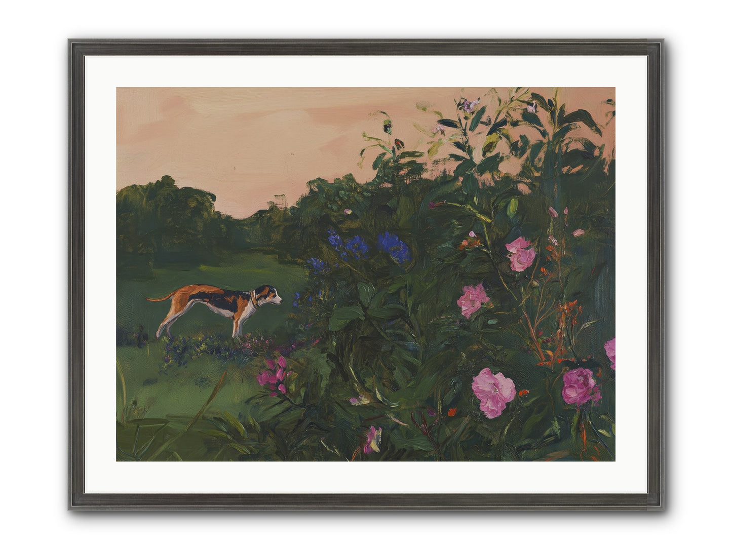 Among The Blooms Framed Print - Slimwoods Black/Silver 32x24
